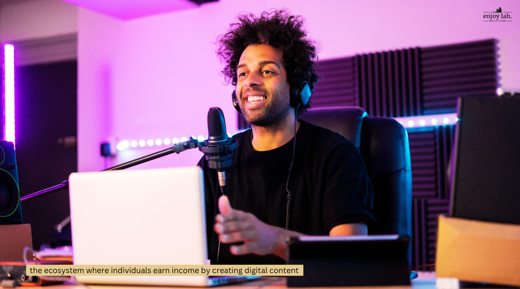 the creator ecosystem where individuals earn income by creating digital content