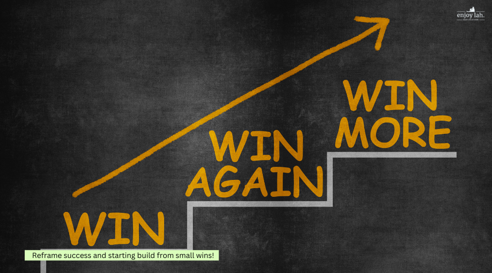 reframing success by building up small wins